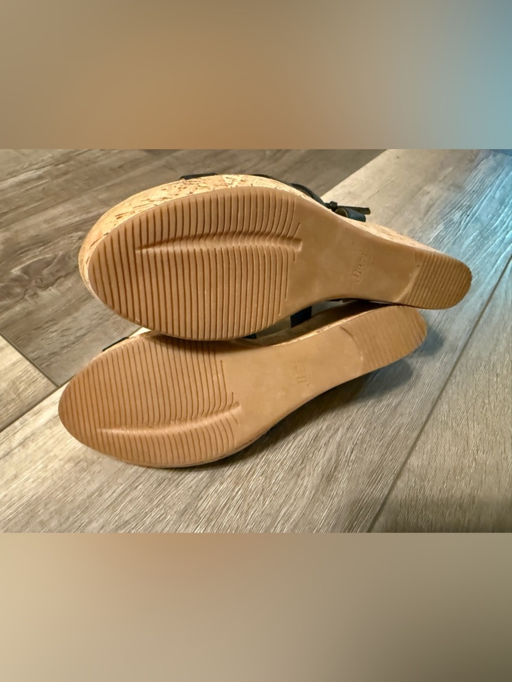 G.H. Bass & Co. Black Crisscross Strap Wedge Sandals - Picture 6 of 6